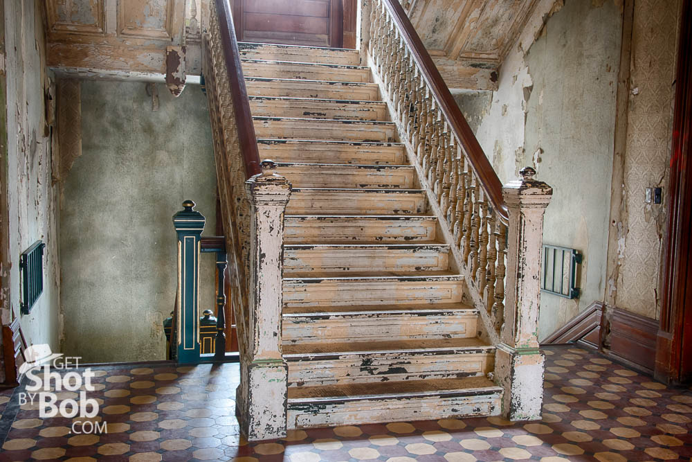 Ornamental metal stairway, HDR image